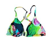 Christian Lacroix Swiminista Multicolor Swimsuit Triangle Bikini Top Womens XS