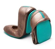 Tieks by Gavrieli Leather Ballet Flat in Metallic Bronze Size 10