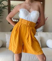 Vintage Yellow High Waisted Shorts