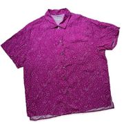 VTG Y2K Esprit Button Down Short Sleeve Magenta Top Men’s L / Women’s XL