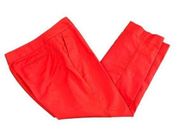 Anne Klein Pants Size 14 Large Red Ankle Cropped Cotton Elastane Pockets