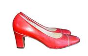 Naturalizer vintage red and gold leather pumps size 6.5