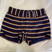 THML Silky Striped Shorts Navy Fully LinedSize  XS