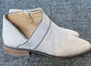 Lucky Brand Perrma Curved Pinpoint Studded Moto Edge Grey Bootie Women’s Size 9