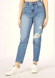 Nature Denim Distressed Mom Medium Wash Jeans Size 0