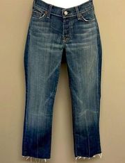 7 for all of Mankind Distressed and Frayed Boycut Button Fly Jeans- Size 27