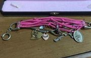 Juicy Couture Retro  Pam & Gela Pink Rope Charm Bracelet