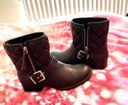 Black Buckle Heeled Boot Booties