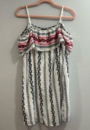 Off the Shoulders Embroidered Lightweight Tank Dress Size M