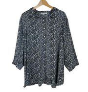 Rose + Olive Floral Button Front Blouse‎