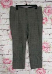 Kate spade hallie gray straight leg window pane plaid dress pants