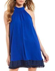 BELLE BADGLEY MISCHKA | Cobalt Blue Eli Halter Dress Sz 2