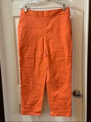 Pendleton Women’s Orange Side Zip Cropped Ankle Pants size 8