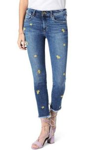 Joe's Jeans The Icon Skinny Crop Brooklynn Daisy High-Rise Floral Distressed 24