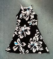 Black And White Floral Halter Dress