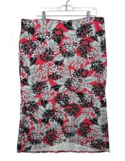 J.Jill Womens XL Wearever Skirt Smooth Fit Floral Stretch Elastic Waist Midi