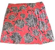 TITLE NINE Pink & Gray Floral Activewear Knit Inside Pocket Breeze Golf Skirt XL