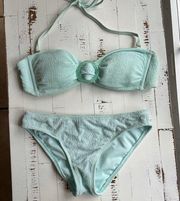 Xhilaration  mint / light blue bandeau bikini set