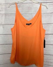 Stella Luce Women's Sleeveless Thin Strap Orange Flowy Blouse Sz L