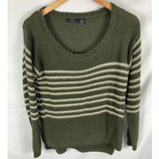 RDI Green Stripe Knit Sweater Size Large