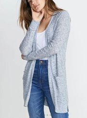Marine Layer Nantucket Cardigan Sweater Open Front Pockets Gray Heather Small