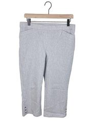 Studio Works Grey Capri Length Stretch Pants Studded Ankle Women's Size 8