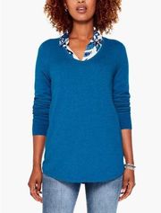 NIC+ZOE Vital V-Neck Sweater - /Blue Multi - M