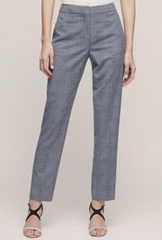 NWT Reiss Chelton Tailored Trouser Pants Wool Blend in Blue Glen Plaid sz 10