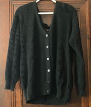 Black V Neck Open Back Sweater