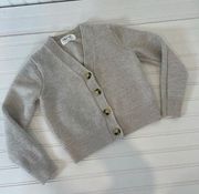 Wilfred Free Womens Gray Merino Wool Cropped Cardigan V-Neck Topper Size 2XS