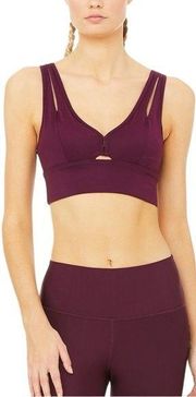 ALO United Longline Sports Bra in Black Plum