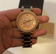 Michael Kors  rose gold tortoise shell watch