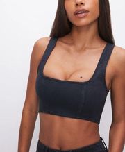 GOOD AMERICAN DENIM LIGHT COMPRESSION BRA | BLACK269 SIZE M