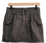 Armani Exchange Striped Mini Skirt Black/Gray 2