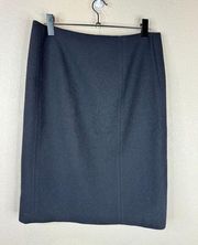 Lafayette 148 Women's Flat Front A-Line Pencil Skirt Back Zipper Black Size 10