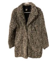 Exposure USA Vintage Y2K Shag Fuzzy Pea Coat Long Jacket Womens Size Medium