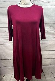 Agnes & Dora small maroon t shirt dress - 2505