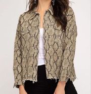 She + Sky Snake print coat size M