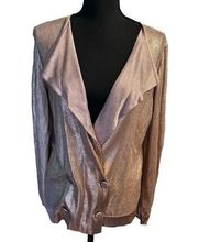 Emporio Armani Rose Gold Drapped Double Breasted Blazer Sz 46