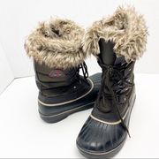 DREAM PAIRS Canada Brown Faux Fur Thinsulate Lined Winter Boots, Size 7