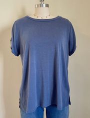 Blue Cold Shoulder Tee