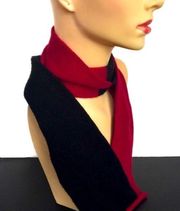 Express 100% Cashmere Ultra Soft Red/Black Color Block Scarf
