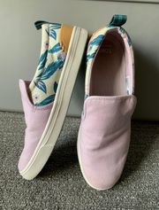 Tom’s Slip On Lavender Palm Floral Van Type Shoe