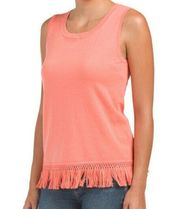 fringe hem sleeveless top NWT