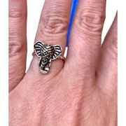 Elephant Head Ganesha silver Band Jewelry ring Size 7