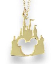 New Gold Castle Mickey Mouse Pendant Necklace