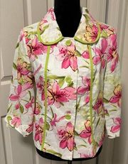 Carole Little Floral Linen Jacket