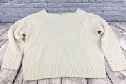 Chelsea28  White Ribbed Sweater Square Neck  Sparkly Size Size XXL NWT