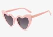 JUSLINK Heart Shaped Sunglasses for Women,Vintage Cat Eye Pink New