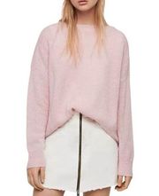 Allsaints Aris Wool Blend Boatneck Jumper Sweater in Baby Pink Size S